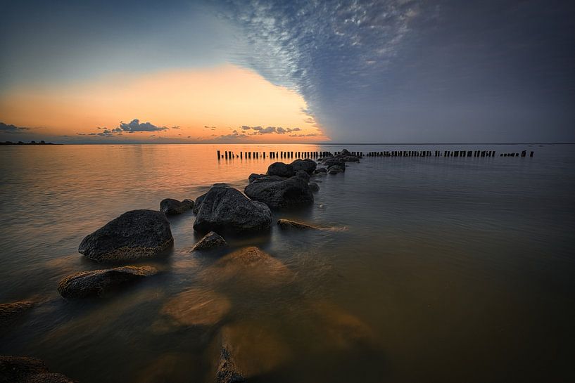 Stones underwater at Enkhuizen breakwater. by peterheinspictures