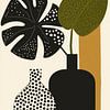 Dekoratives Stillleben mit Schwarzer Boho Monstera von Frank Daske | Foto & Design