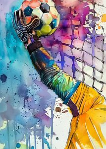 Torwart Fußball Aquarell Sport Kunst #Fußball