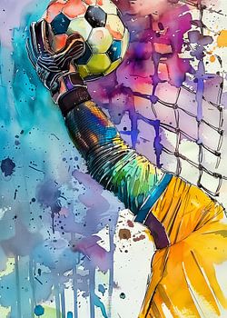 Goalkeeper football watercolor sport art #football