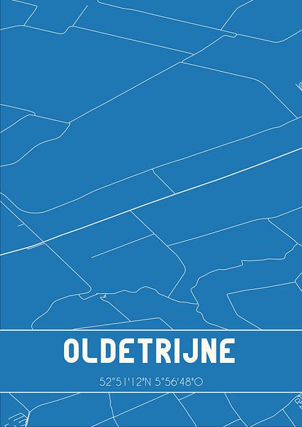 Blueprint | Map | Oldetrijne (Fryslan) by Prints of Place