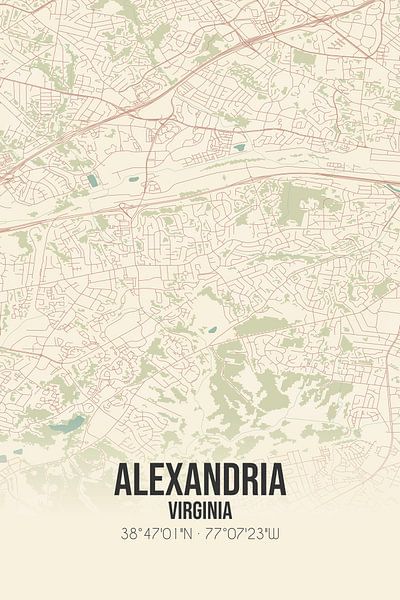 Vintage map of Alexandria (Virginia), USA. by Prints of Place