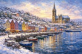 Cobh en Irlande, une peinture impressionniste. sur Galerie Hoppenbrouwers