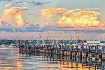 Ein pastellfarbener Sonnenaufgang - Hafen von San Diego von Joseph S Giacalone Photography