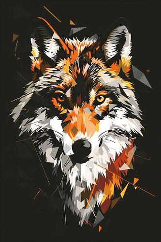 Abstract Geometrische Wolf Portret