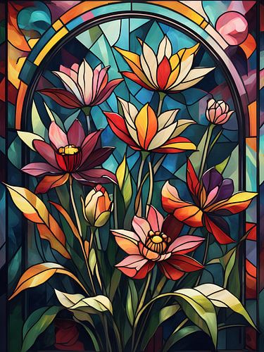 Glas-in-lood Bloemen vol Kleur en Vorm
