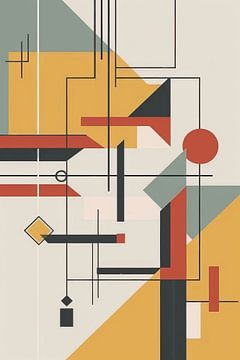 Geometrische harmonie - abstracte compositie in aardetinten van Poster Art Shop