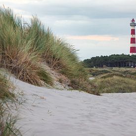 View of the Ameland lighthouse by Meindert Marinus