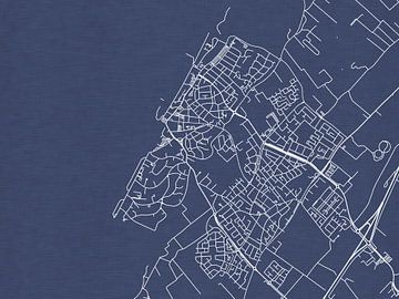 Kaart van Noordwijk in Royaal Blauw van Map Art Studio