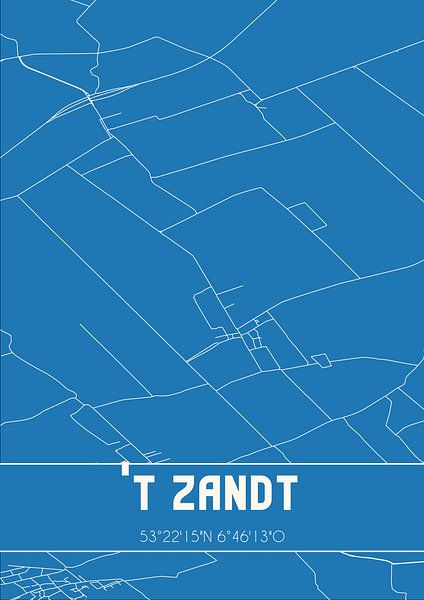 Blueprint | Map | 't Zandt (Groningen) by Prints of Place