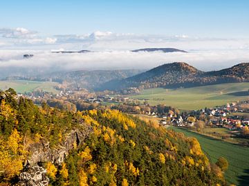 Papststein, Saksisch Zwitserland - Papstdorf en Kohlbornstein van Pixelwerk