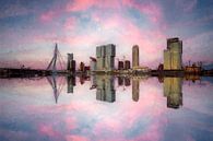 Skyline von Rotterdam Süd mit der Erasmusbrücke von Digitale Schilderijen Miniaturansicht