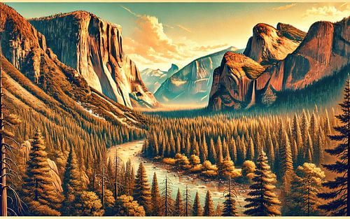 Vintage Yosemite-poster, VS