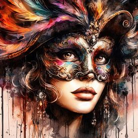 Watercolor Carnival Woman #6 by Chromatic Fusion Studio