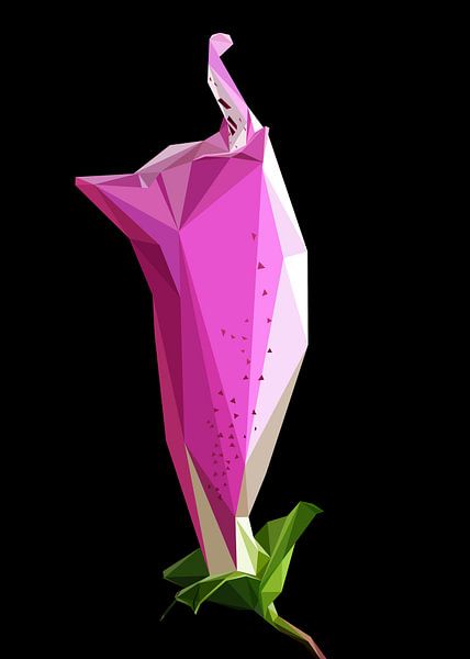 Fleur violette abstraite Low Poly par Yoga Art 15