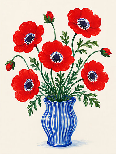 Rote Blumen in einer Vase