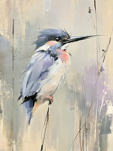 IJsvogel in zachte tinten