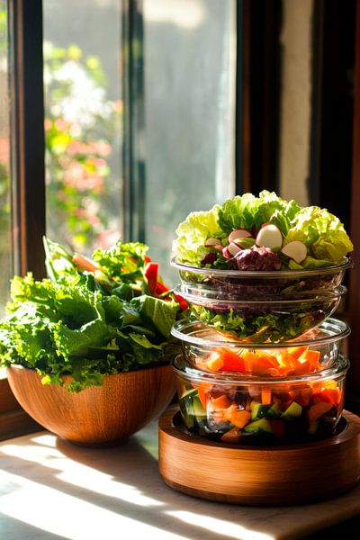 Bunte Salatbar von Poster Art Shop