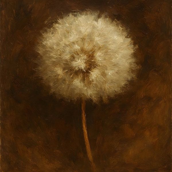 Dandelion brown background by FoXo Art