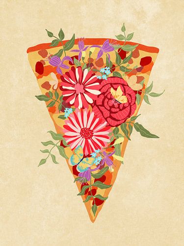 Slice of flower pizza