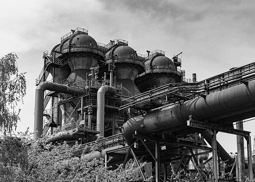 Altes Stahlwerk Deutschland schwarz/weiß