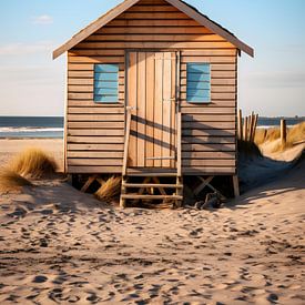 Beach hut in the warm morning light by Daniel Rüttinger