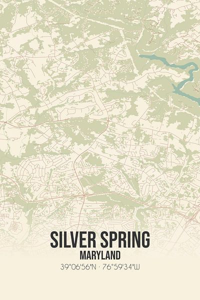 Carte ancienne de Silver Spring (Maryland), Etats-Unis. par Affiches de lieux