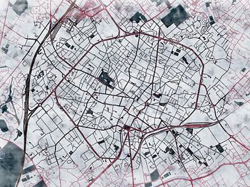 Kaart van Tourcoing in de stijl 'White Winter' van Maporia