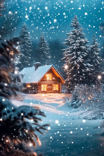 Wintertraum Haus von Poster Art Shop