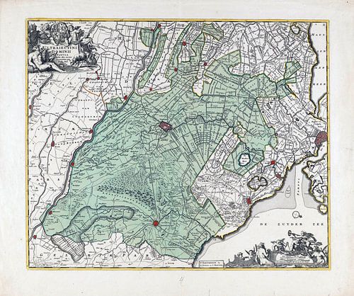 Kaart van de provincie Utrecht, Romeyn de Hooghe, 1655 - 1706