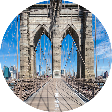 NEW YORK CITY, Brooklyn Bridge & staal draad touwen van Melanie Viola