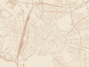 Kaart van Den Bosch Centrum in Terracotta van Map Art Studio