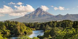 Lake Mangamahoe with Mount Taranaki, New Zealand by Markus Lange