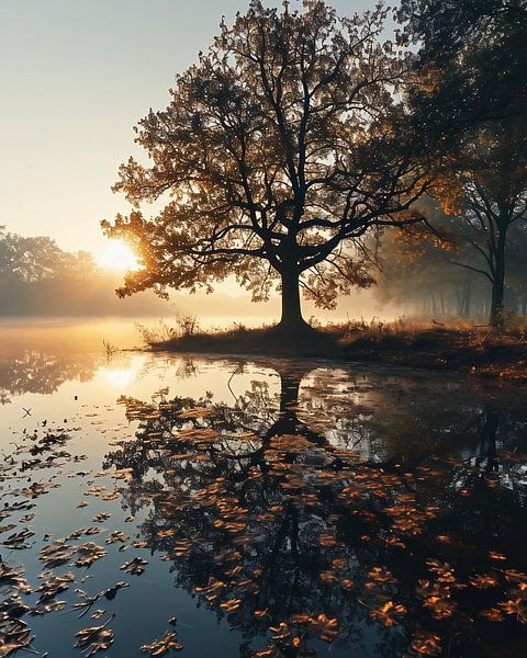Ochtendmist van fernlichtsicht