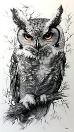 hibou - petit hibou sur Gelissen Artworks