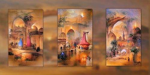 Oosterse sfeer drieluik