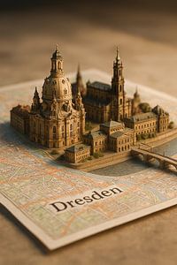 Diorama historique de Dresde - Florence sur l'Elbe Poster Print