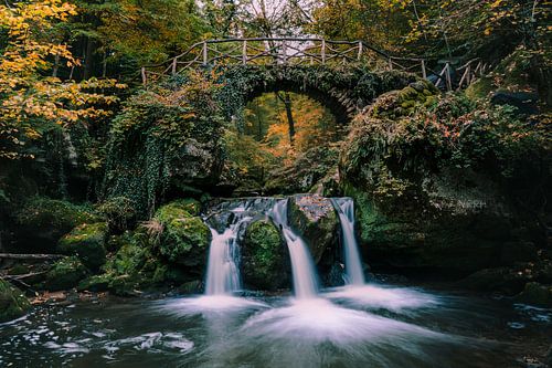 Schiessentümpel Waterfall in Autumn Glow by Yorick De Wilde