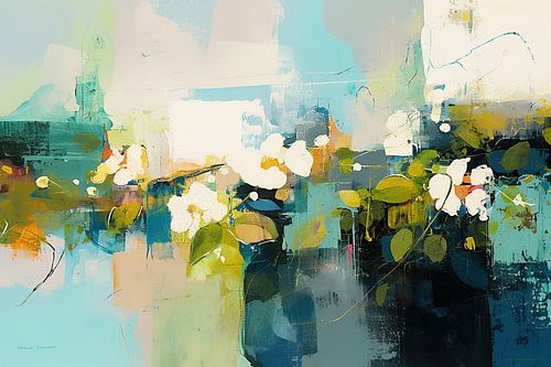 Abstract Bloemen schilderij