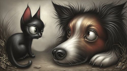 hond - kat - cartoon