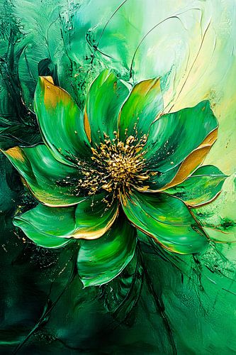 Abstracte bloem met gouden accenten