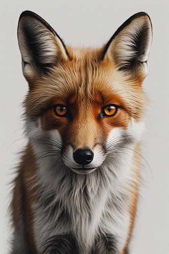 Intens Blikkende Vos in Gedetailleerd Portret