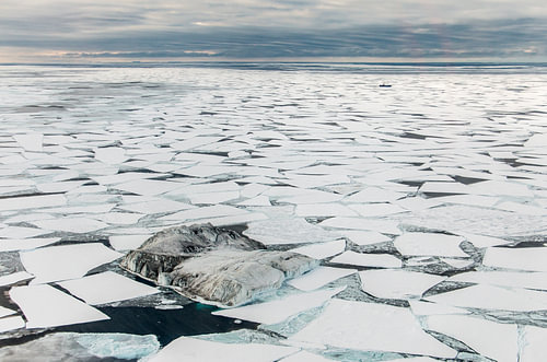 Aerial view Antarctica Sea ice