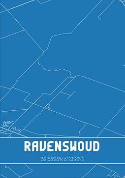 Blaupause | Karte | Ravenswoud (Fryslan) von Rezona