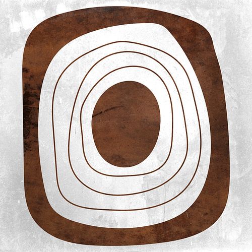 Abstracte geometrische cirkels in grunge roestbruin 4