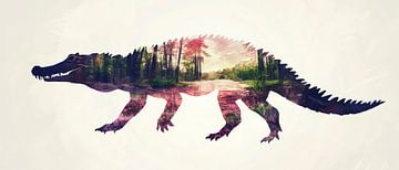 Prehistorische landschapsvorm van Poster Art Shop