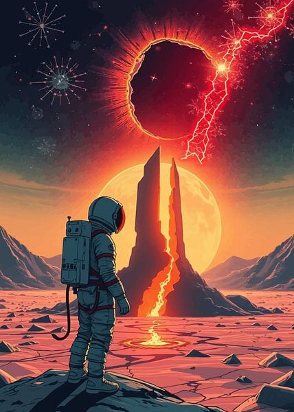 Astronaut on Alien Planet Landscape by MIROKKU