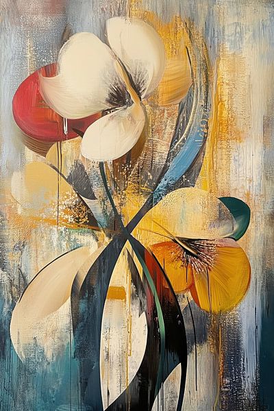 Modern abstracte bloemen van Bert Nijholt