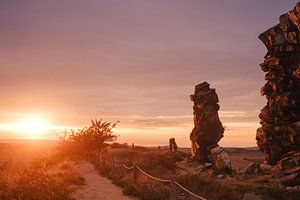 Teufelsmauer mit Sonnenuntergang