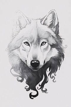 Wolf met vloeiende krullen van Art & Soul Creations